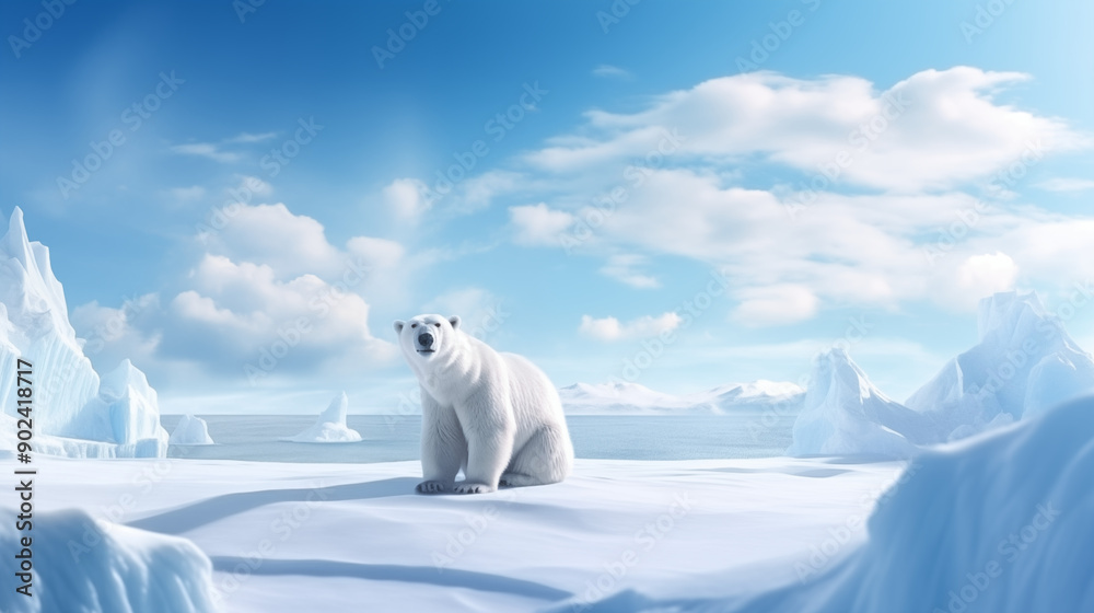 Polar Bear Walking on Ice Floes Polar Bear Walking on Ice Floes