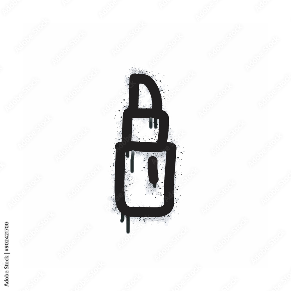 Lipstick graffiti spray painted in black on white.
Lipstick graffiti spray painted in black on white.
