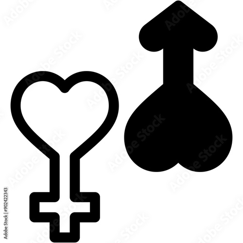 gender, male female, heart , love and romance, miscellaneous, valentines day, valentine Icon