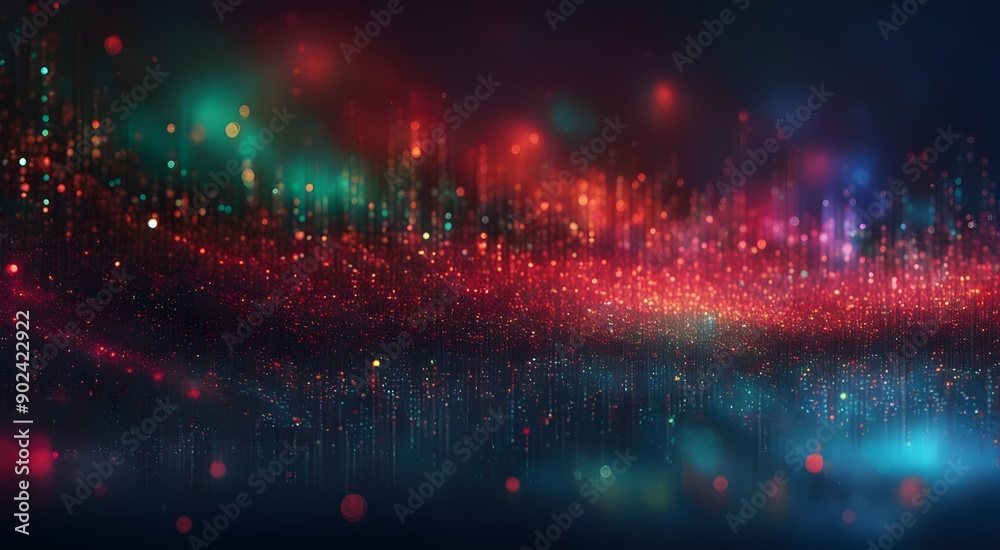 Fototapeta premium A colorful, abstract image of a cityscape with a blue sky