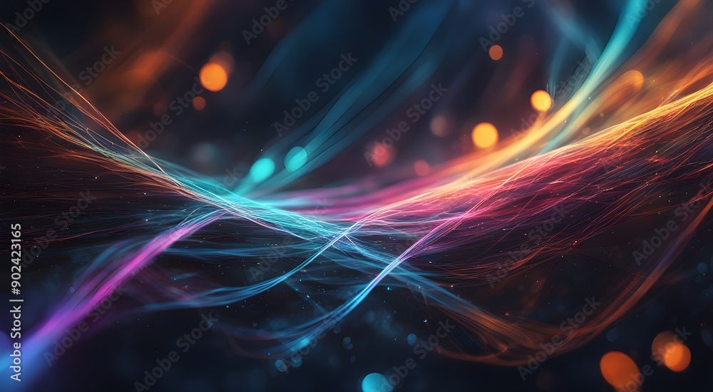 A colorful, swirling line of light with a dark background A colorful, swirling line of light with a dark background