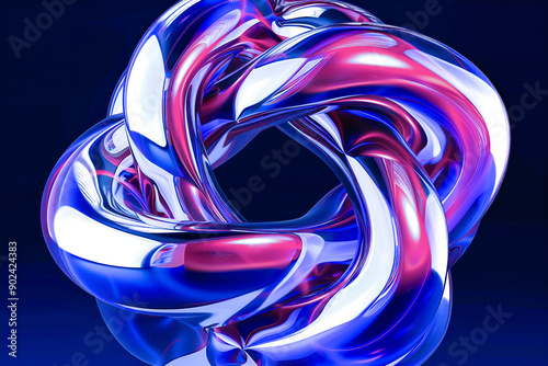 Innovaitive 3d graphic element in multicolor crome effect