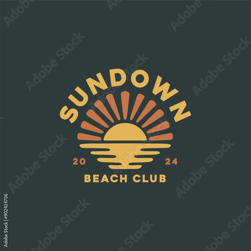 Vintage surf design template for surf club, surf shop, surf merch.
