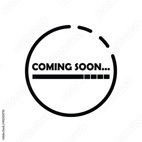 Coming soon loading. no image, no video available. simple coming soon page vector illustration, isolated with background.