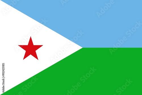 Schilderij op canvas Flag of Djibouti