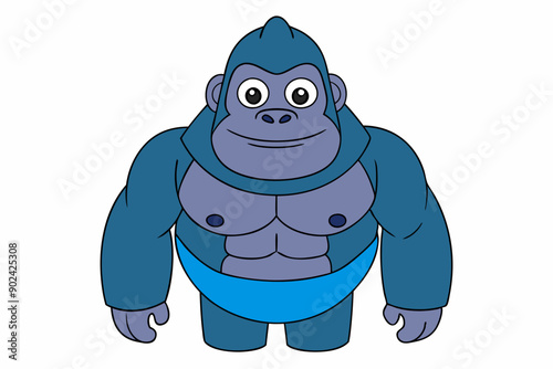 Great Ape vector illustration featuring cartoon, clipart, and line art designs. Perfect for printable graphics and digital projects. photo