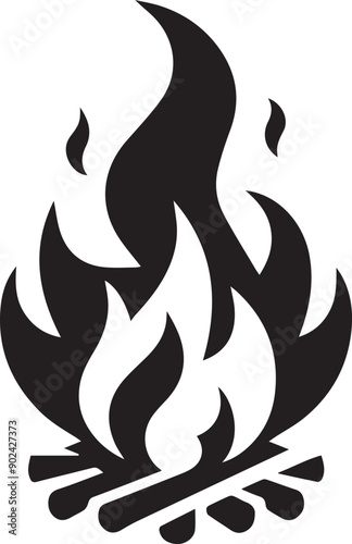  fire vector silhouette illustration logo art