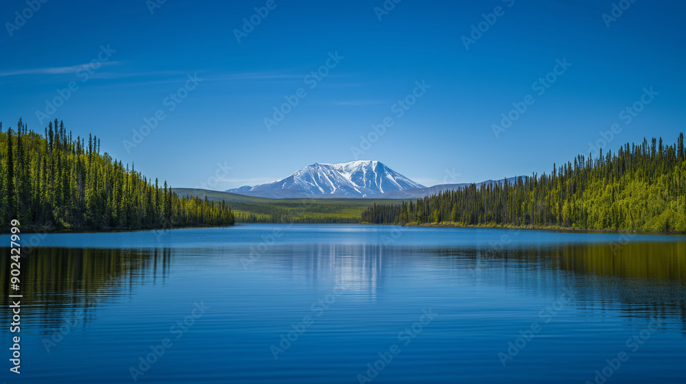 Obraz premium lake in the mountains and blue sky