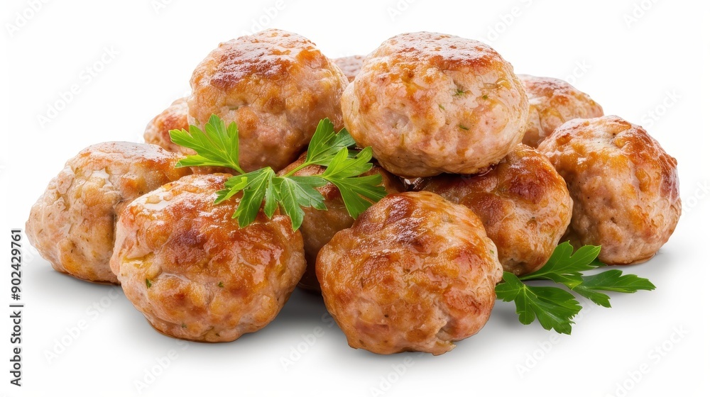 Savory fried meatballs topped with fresh parsley, perfect for a delicious snack or appetizer. Irresistibly crispy and tasty. Savory fried meatballs topped with fresh parsley, perfect for a delicious snack or appetizer. Irresistibly crispy and tasty.