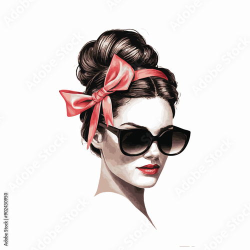 A beautiful women wearing sunglasses and ben - Generative AI