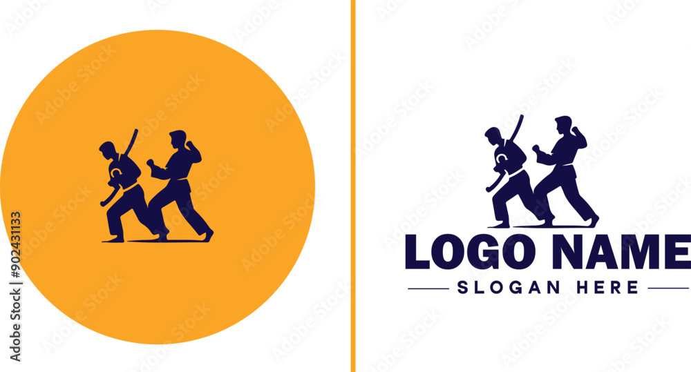 Martial arts school icon Dojo Martial arts academy Karate school flat logo sign symbol editable vector Martial arts school icon Dojo Martial arts academy Karate school flat logo sign symbol editable vector