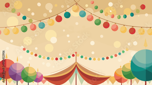 Abstract Cream Background with Soft Blurry Festival Lights and Colorful Bokeh Effect for Invitations and Celebration-Themed Visuals vector graphics backgrounds