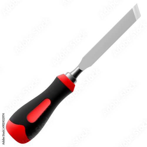 Chisel, carpentry hand tools for woodworking and wood carving. Stand for working with wood. Chisel isolated on transparent background. Black silhouette icon, vector illustration.