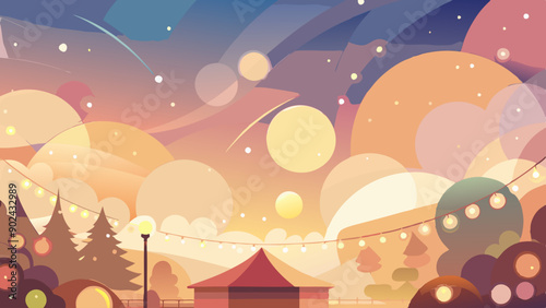 Abstract Cream Background with Softly Blurred Festival Lights and Dreamy Bokeh Effect for Festive Themes and Holiday Marketing vector graphics backgrounds