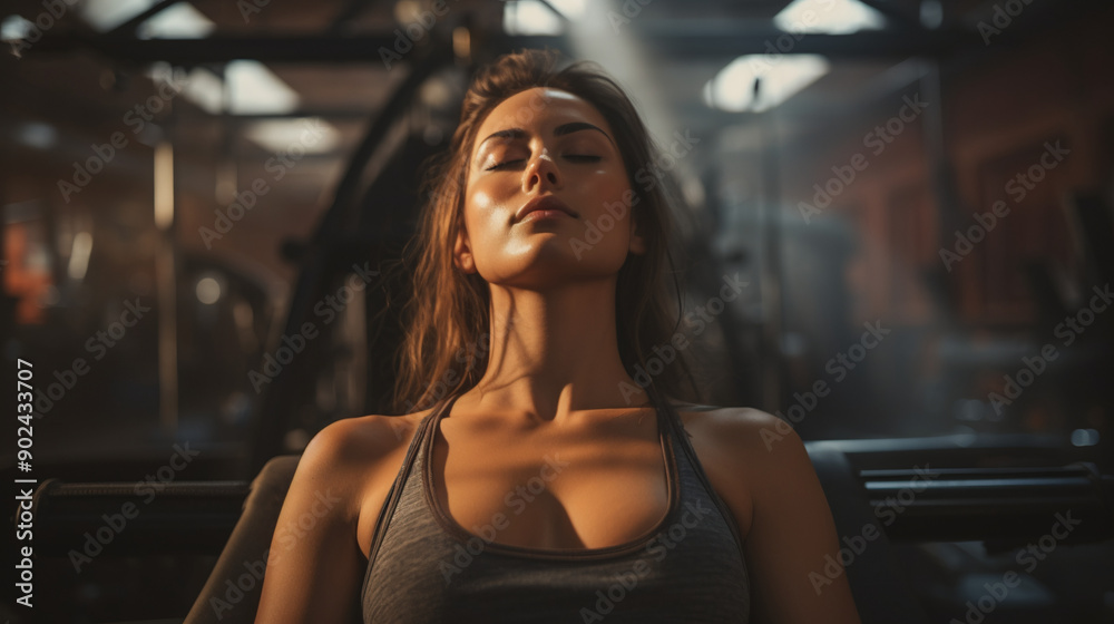 Healthy woman in savasana at gym, photography. Healthy woman in savasana at gym, photography.