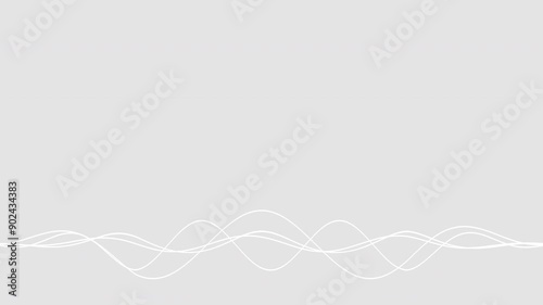 Abstract line waves animation pattern. Glowing lines path intro video black background