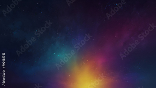 Vibrant night sky with colorful nebula over starry background