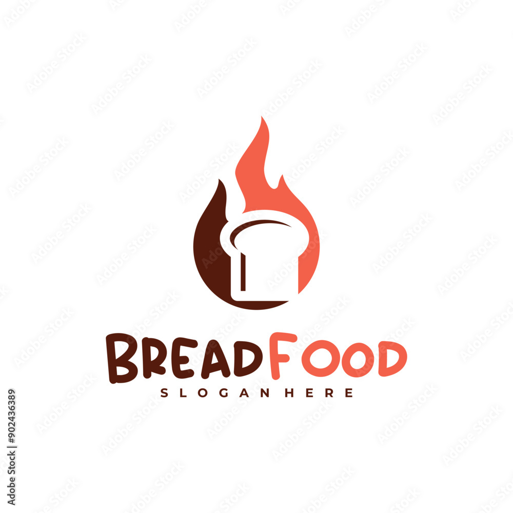 Fire bread logo vector template, Creative hot bread logo design concepts Fire bread logo vector template, Creative hot bread logo design concepts
