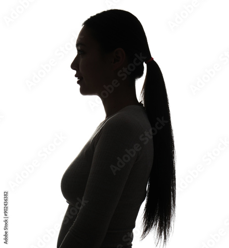 Silhouette of young Asian w...