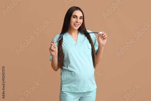 Smiling female doctor or nu...