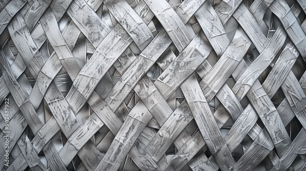 Close-up view of a gray and silver woven material Close-up view of a gray and silver woven material