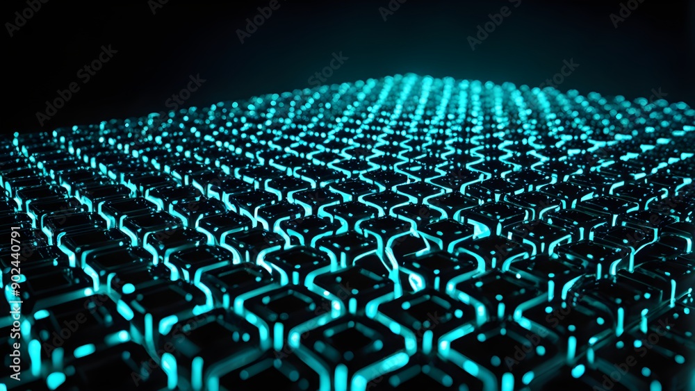 Obraz premium A computer screen with a blue background and a grid of squares