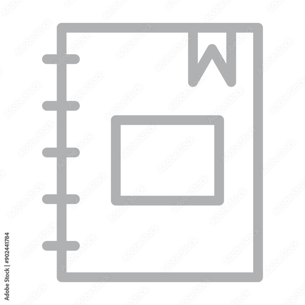 Diary Vector Line Grey Icon Design