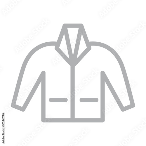 Coat Vector Line Grey Icon Design