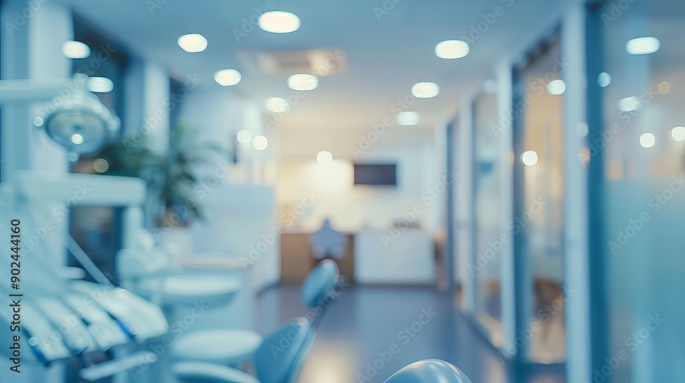Modern Dental Clinic with Blurred Background, Defocused Dental Office Interior for Healthcare and Medical Themes Modern Dental Clinic with Blurred Background, Defocused Dental Office Interior for Healthcare and Medical Themes