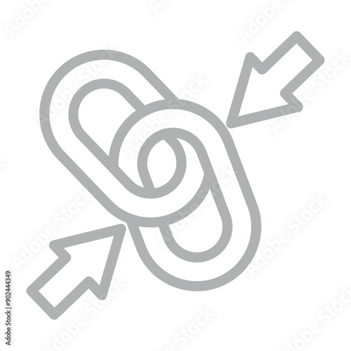 Internal Linking Vector Line Grey Icon Design