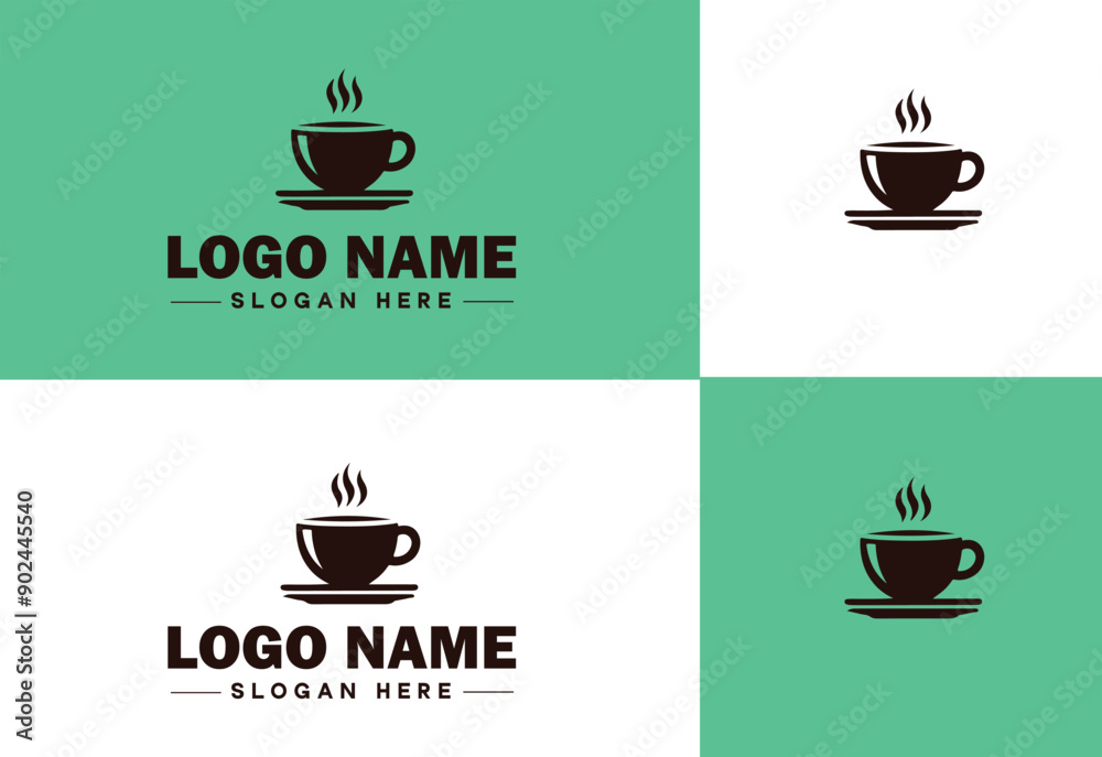 Fototapeta premium Cafe icon Coffeehouse Bistro Café bar flat logo sign symbol editable vector