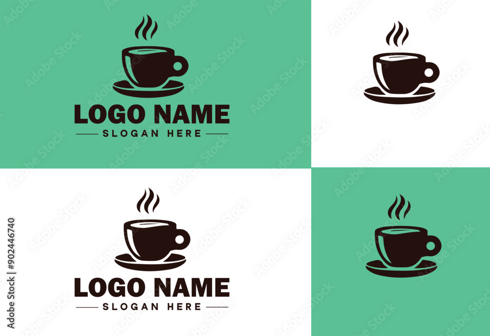 Fototapeta premium Cafe icon Coffeehouse Bistro Café bar flat logo sign symbol editable vector