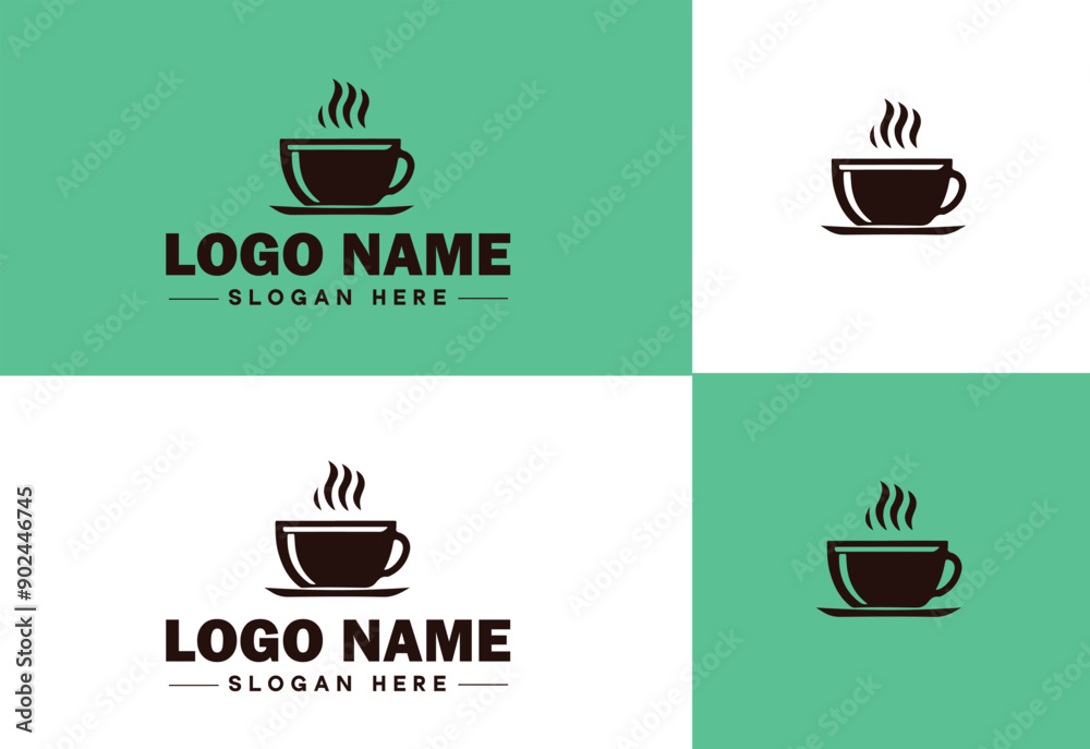 Fototapeta premium Cafe icon Coffeehouse Bistro Café bar flat logo sign symbol editable vector