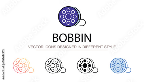 Bobbin icon design with white background stock illustration