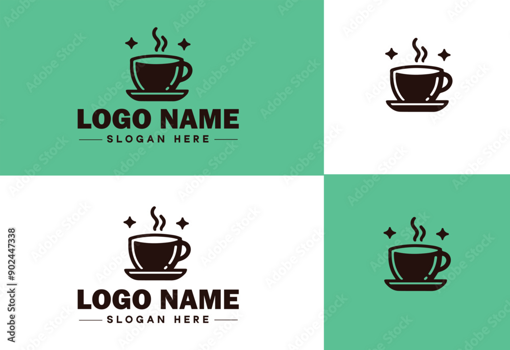 Fototapeta premium Cafe icon Coffeehouse Bistro Café bar flat logo sign symbol editable vector