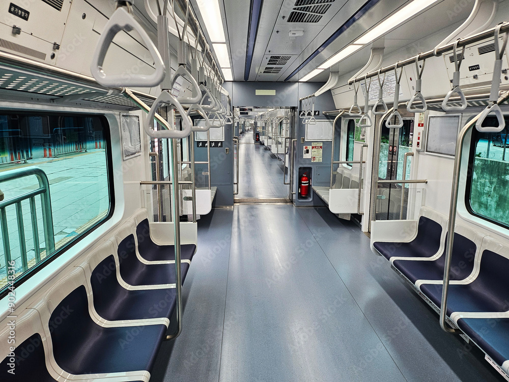 The inside of the subway, subway, train The inside of the subway, subway, train
