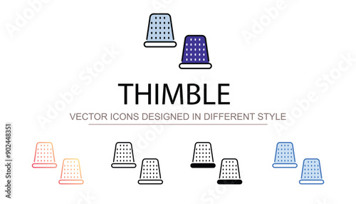 Thimble icon design with white background stock illustration