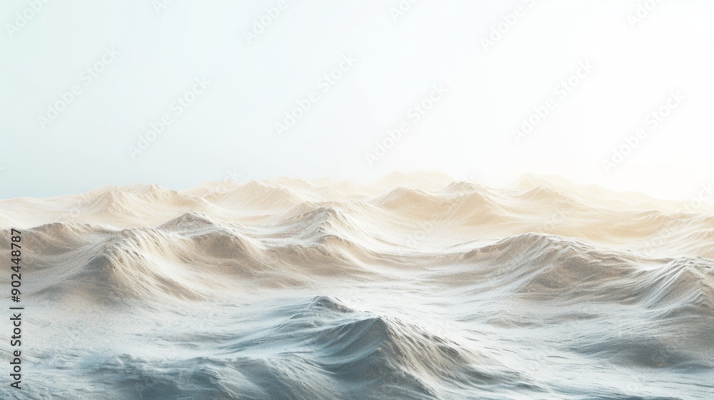 This image shows a dull-colored dune from an above perspective, set against a white background, emphasizing minimalism and texture in a clean and abstract style. Created with AI generative. This image shows a dull-colored dune from an above perspective, set against a white background, emphasizing minimalism and texture in a clean and abstract style. Created with AI generative.