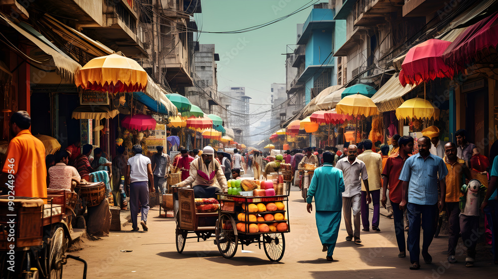 Vibrant Streets of India: A Lively Showcase of Daily Life and Cultural Richness