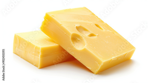 High-Quality 3D Rendering of Butter on Clean White Background for Advertisement and Promotional Materials