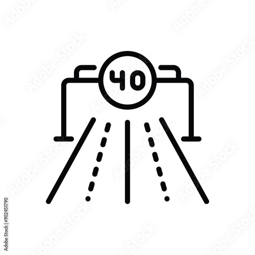 Black line icon for speed limit