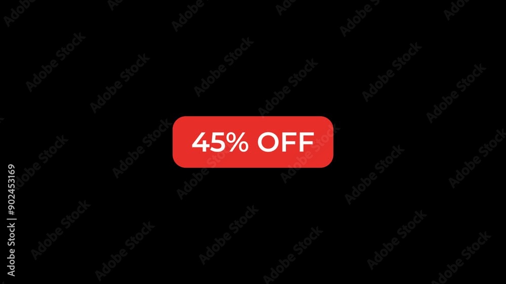 45 Percent Off Red Button Animation 45 Percent Off Red Button Animation