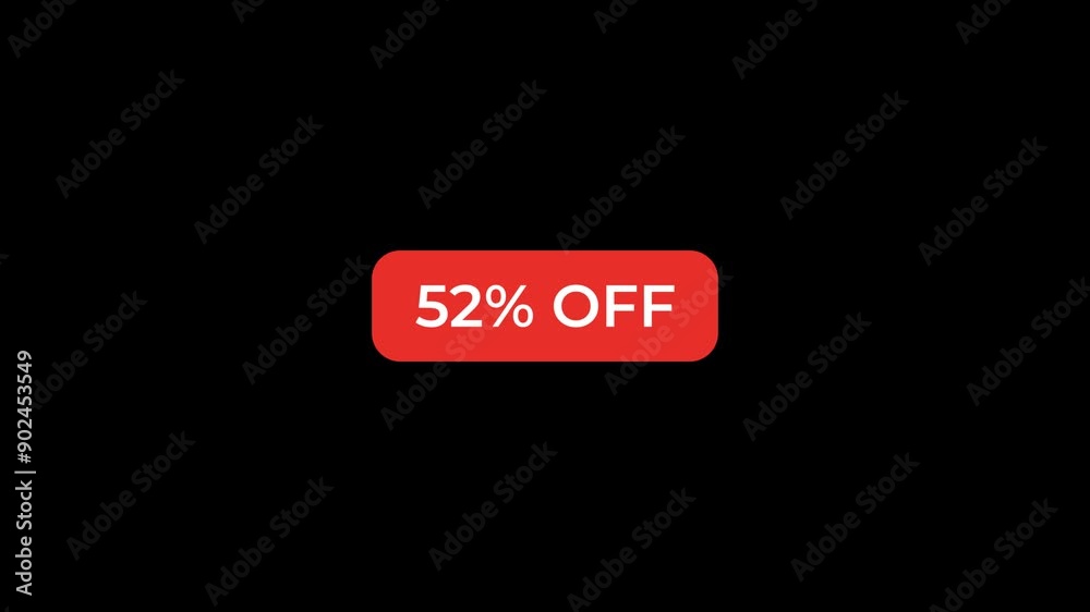 52 Percent Off Red Button Animation 52 Percent Off Red Button Animation