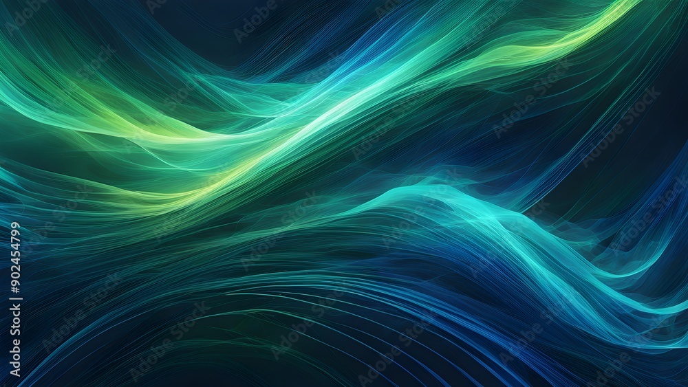 A blue and green wave pattern with a green and blue background A blue and green wave pattern with a green and blue background