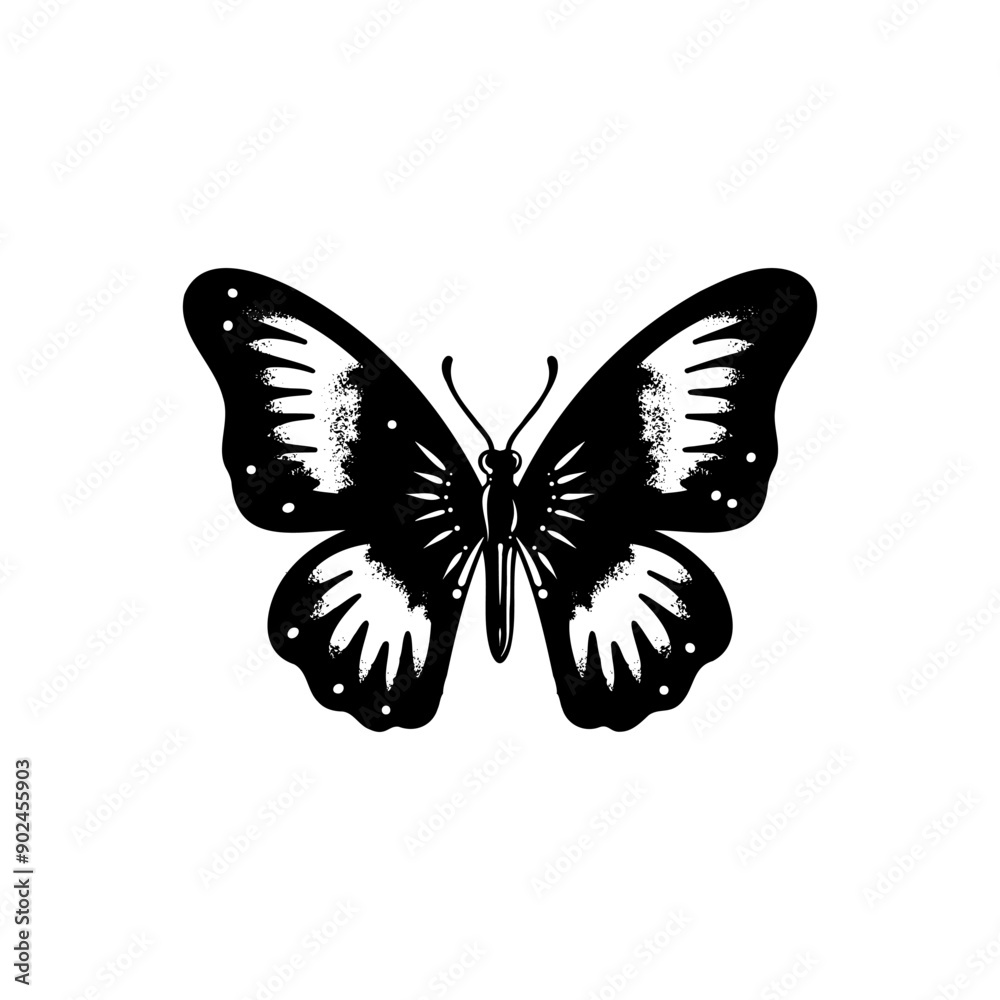 a design with silhouette art, a picture of a black butterfly a design with silhouette art, a picture of a black butterfly
