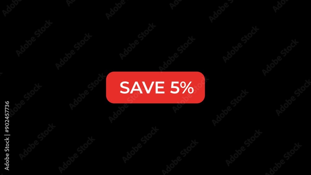 Save 5 Percent Red Button Animation Save 5 Percent Red Button Animation
