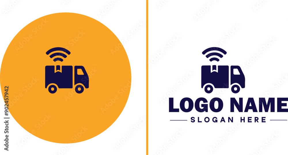 Delivery service icon Courier service Transport service Delivery company flat logo sign symbol editable vector Delivery service icon Courier service Transport service Delivery company flat logo sign symbol editable vector