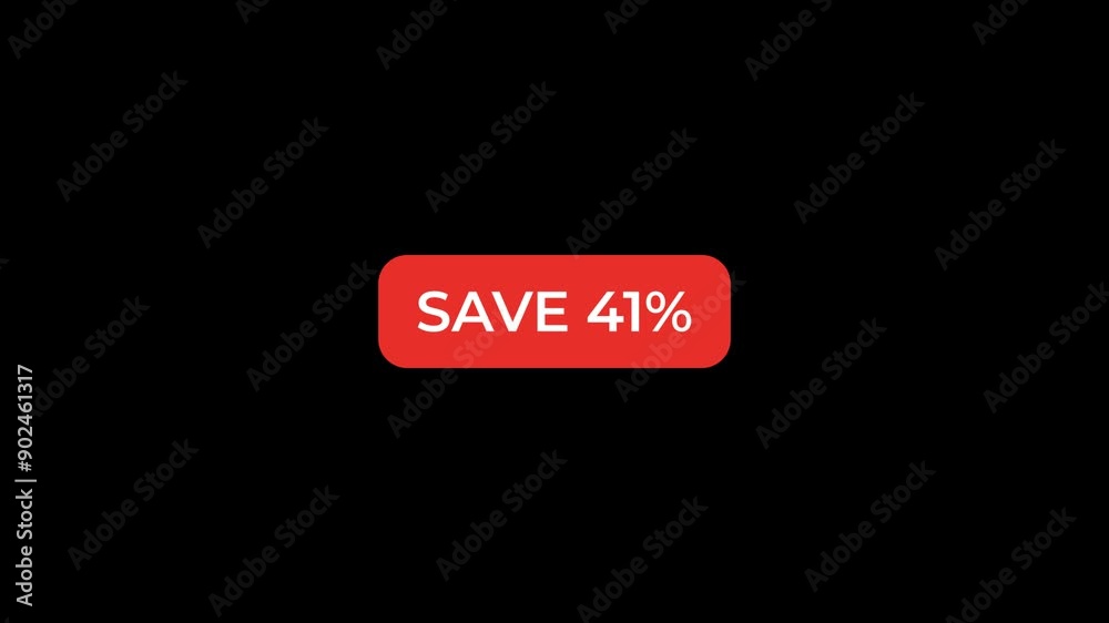 Save 41 Percent Red Button Animation Save 41 Percent Red Button Animation