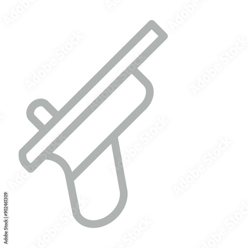 Pistol Vector Line Grey Icon Design