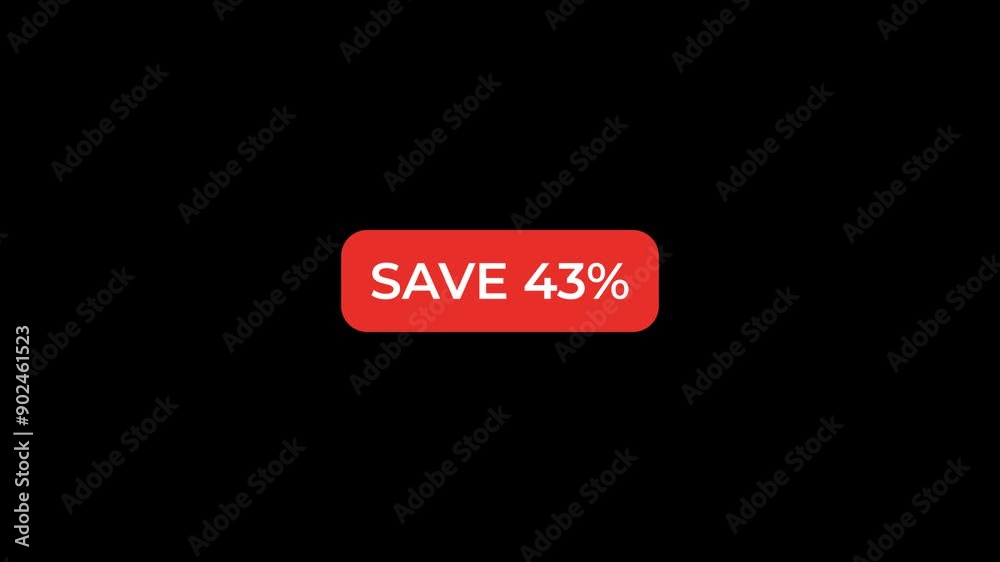 Save 43 Percent Red Button Animation Save 43 Percent Red Button Animation